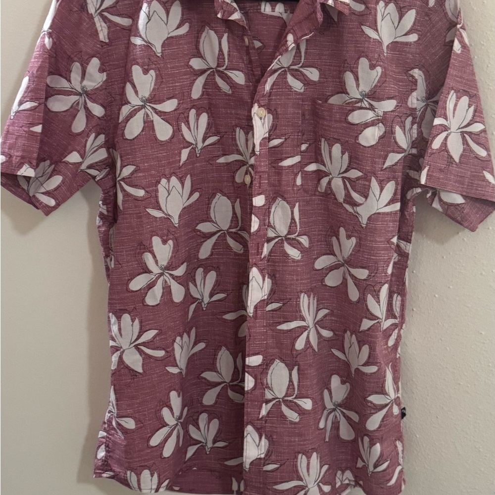 Society Mauve Floral Short-Sleeve Button-Up Shirt